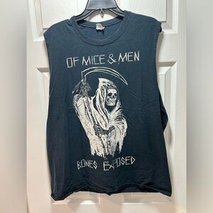 Of Mice and Men Bones Exposed Vintage Mens Top